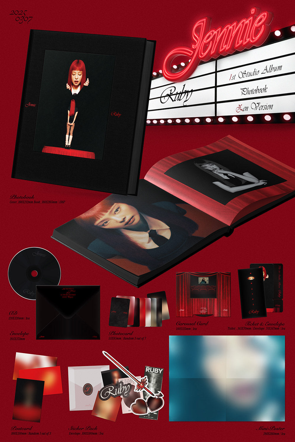 JENNIE - The 1st Studio Album [Ruby] (Photobook Ver.) Random Version